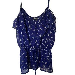 Source Unknown Blue Bird Print Tank Top